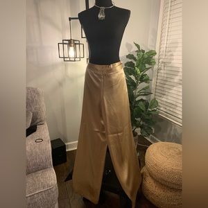 Beautiful Luxe Gold Silk Formal Dress Pant.